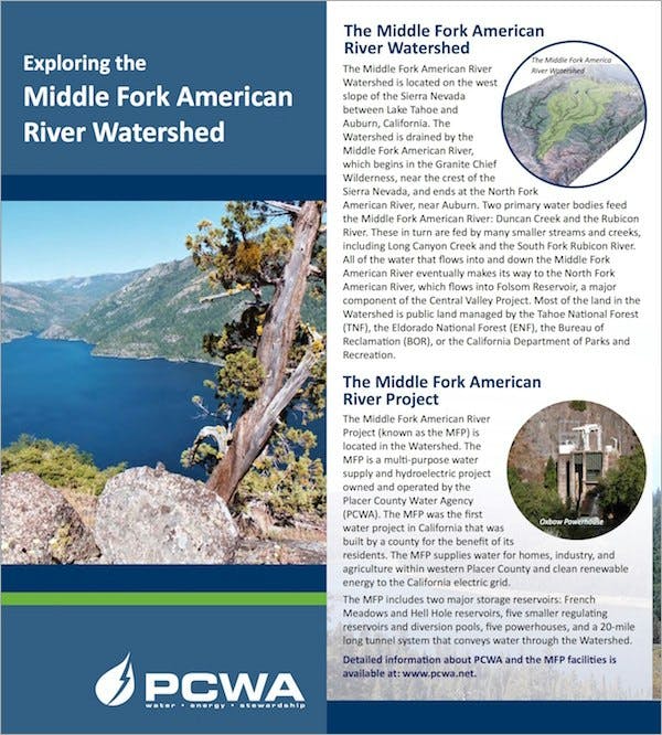 Exploring the Middle Fork American River Watershed Brochure